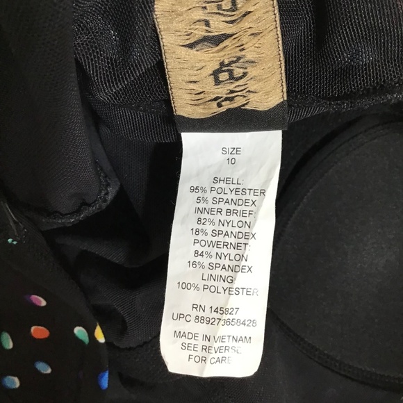 Great Lengths Swimdress Swimwear Womens 10 Black Polka Dot Tiered Bra Cups - Picture 11 of 11